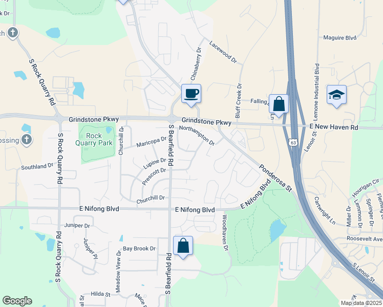 map of restaurants, bars, coffee shops, grocery stores, and more near 2428 Harbor Park Drive in Columbia