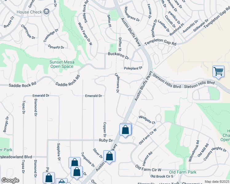 map of restaurants, bars, coffee shops, grocery stores, and more near 4679 Cedarmere Drive in Colorado Springs