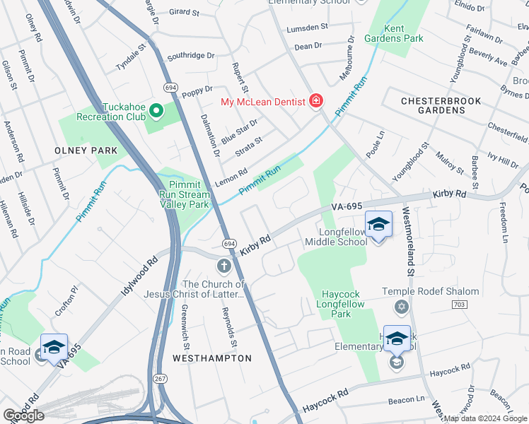 map of restaurants, bars, coffee shops, grocery stores, and more near 1933 Beaver Lane in McLean