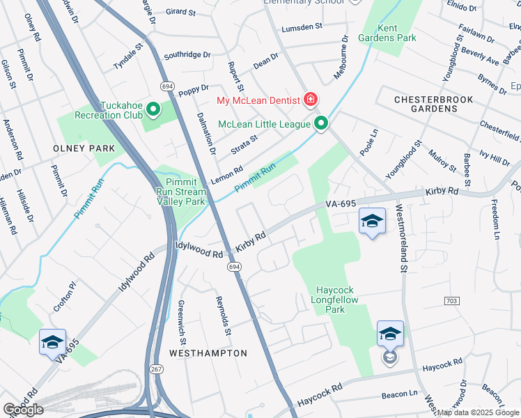 map of restaurants, bars, coffee shops, grocery stores, and more near 1933 Beaver Lane in McLean