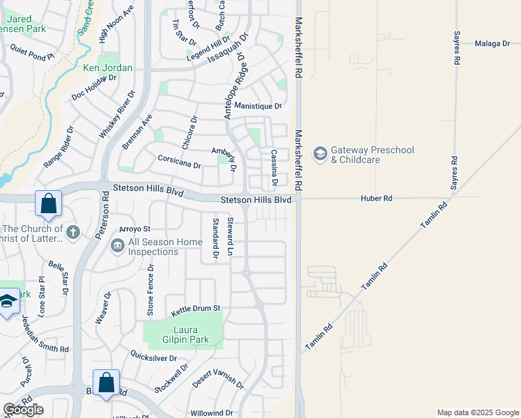 map of restaurants, bars, coffee shops, grocery stores, and more near 5460 Carvel Grove in Colorado Springs