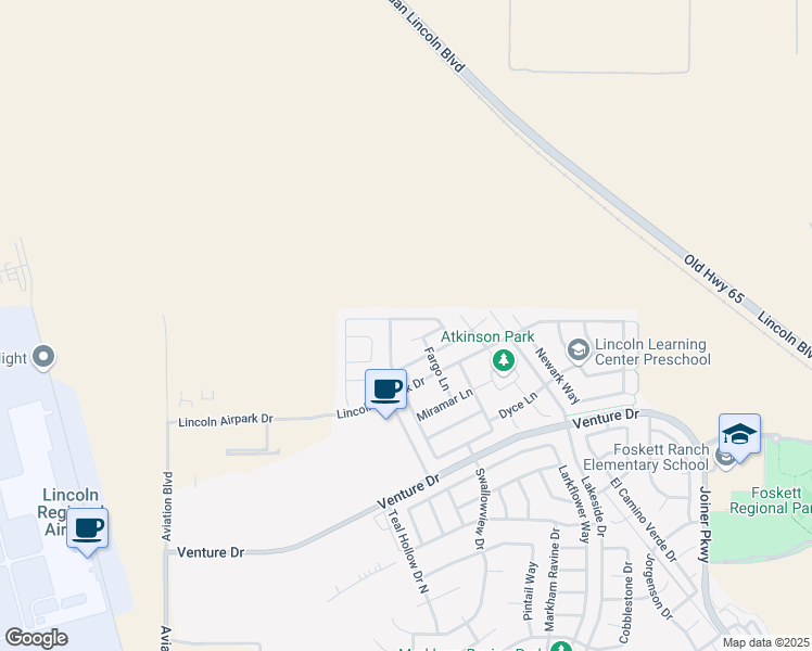 map of restaurants, bars, coffee shops, grocery stores, and more near 2827 Le Bourget Lane in Lincoln