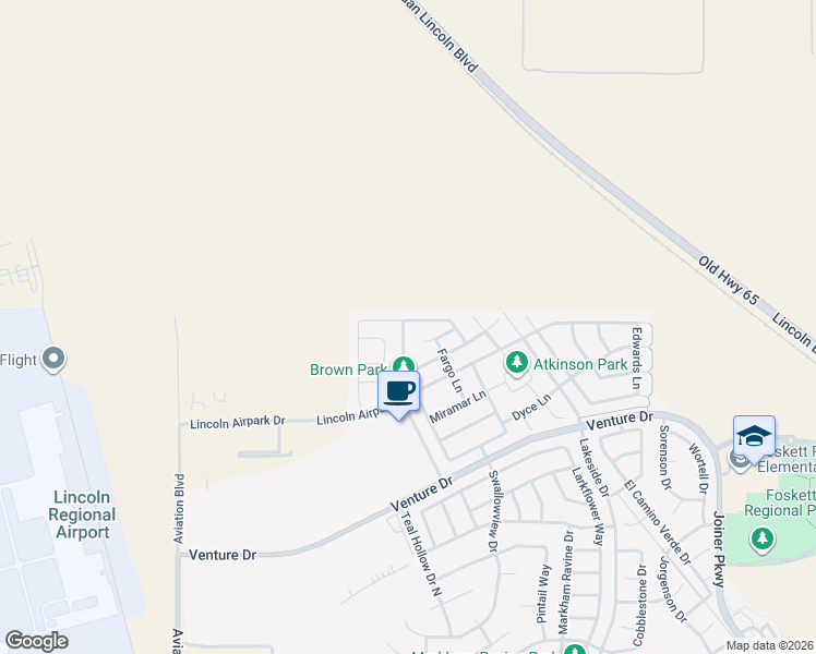 map of restaurants, bars, coffee shops, grocery stores, and more near 2911 Le Bourget Lane in Lincoln