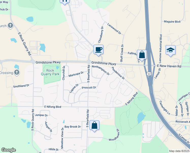 map of restaurants, bars, coffee shops, grocery stores, and more near 3512 Delmar Court in Columbia
