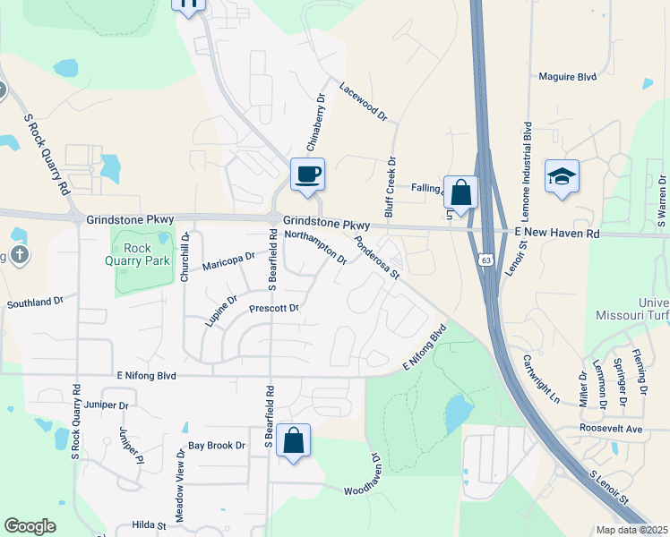 map of restaurants, bars, coffee shops, grocery stores, and more near 3505-3507 Marquis Court in Columbia