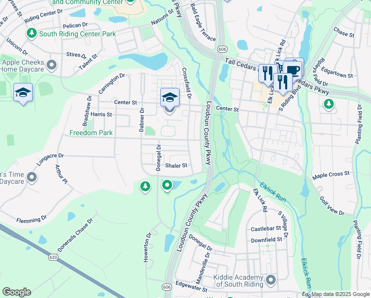 map of restaurants, bars, coffee shops, grocery stores, and more near 42838 Cedar Hedge Street in Chantilly