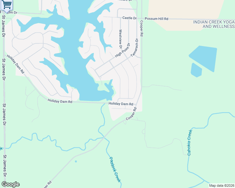 map of restaurants, bars, coffee shops, grocery stores, and more near 501 Overlook Drive in Edwardsville