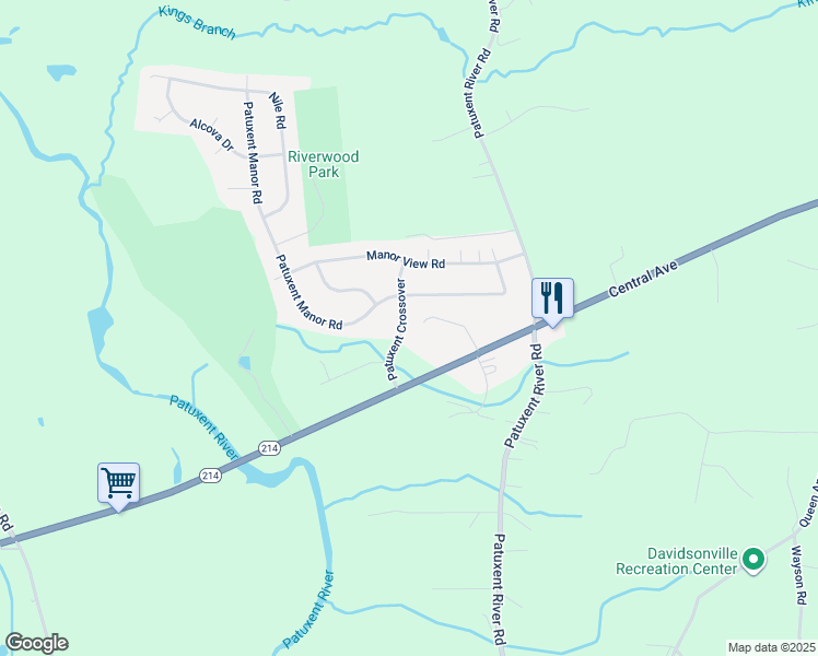 map of restaurants, bars, coffee shops, grocery stores, and more near 3767 Patuxent Crossover in Davidsonville