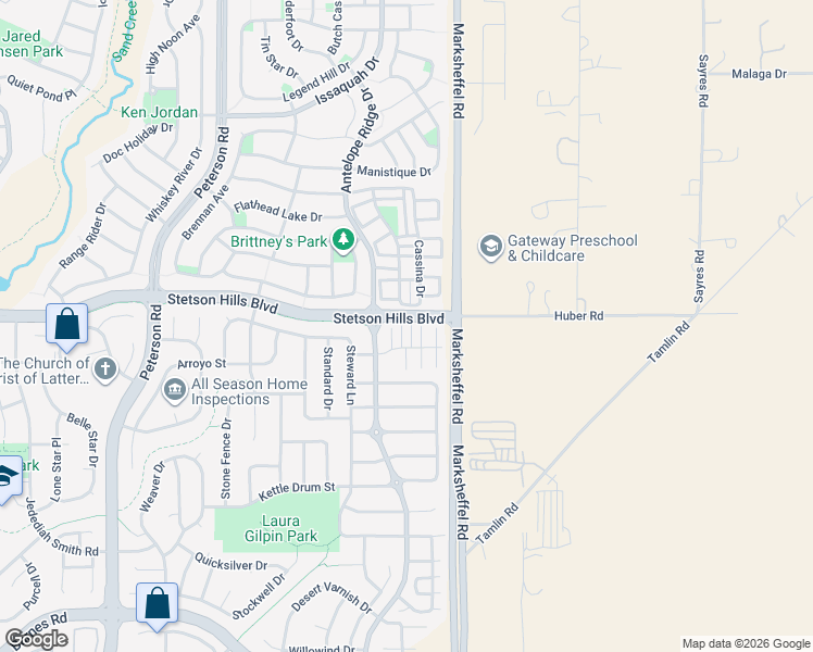 map of restaurants, bars, coffee shops, grocery stores, and more near 5460 Carvel Grove in Colorado Springs