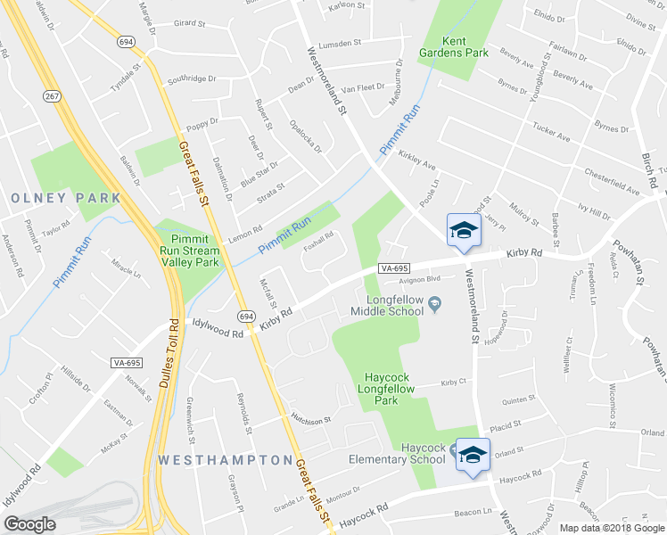 map of restaurants, bars, coffee shops, grocery stores, and more near 1910 Foxhall Road in McLean