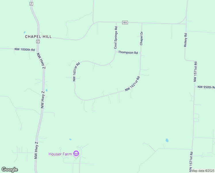 map of restaurants, bars, coffee shops, grocery stores, and more near 980 Northwest 1621st Road in Bates City