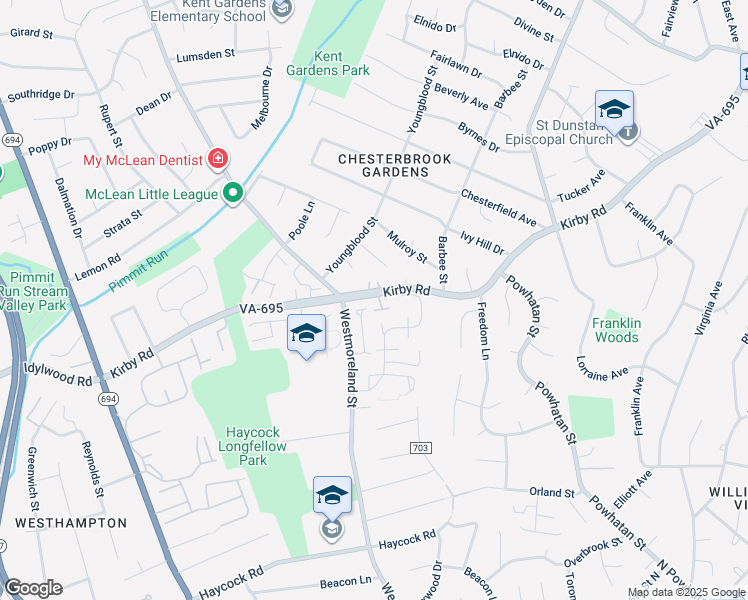 map of restaurants, bars, coffee shops, grocery stores, and more near 1900 Autumn Chase Court in Falls Church