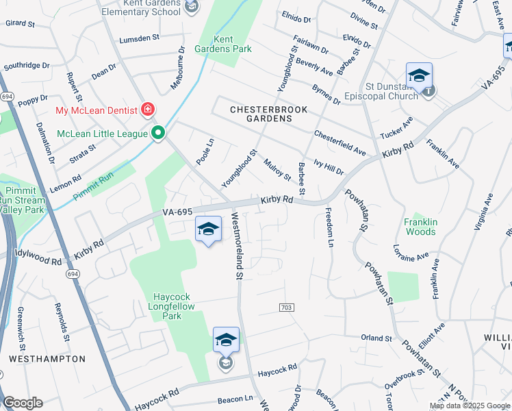 map of restaurants, bars, coffee shops, grocery stores, and more near 1900 Autumn Chase Court in Falls Church