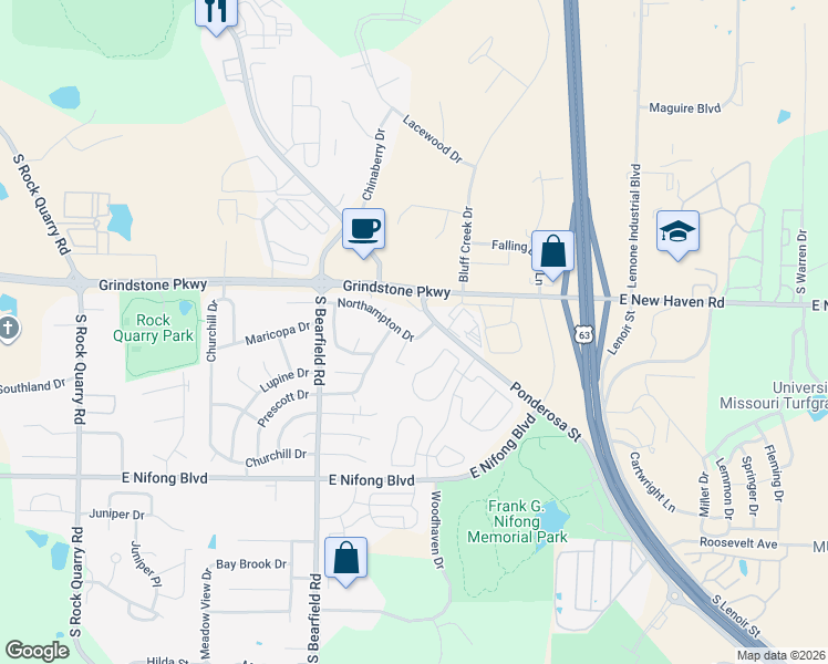 map of restaurants, bars, coffee shops, grocery stores, and more near 3505-3507 Marquis Court in Columbia