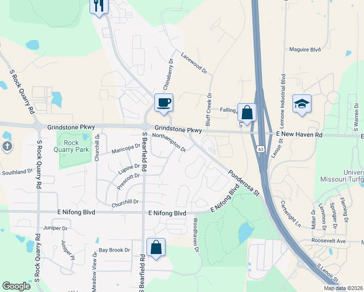 map of restaurants, bars, coffee shops, grocery stores, and more near 3505-3507 Marquis Court in Columbia