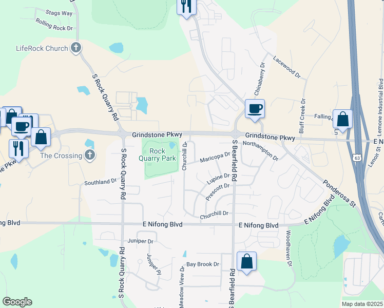 map of restaurants, bars, coffee shops, grocery stores, and more near 3503 Calumet Drive in Columbia