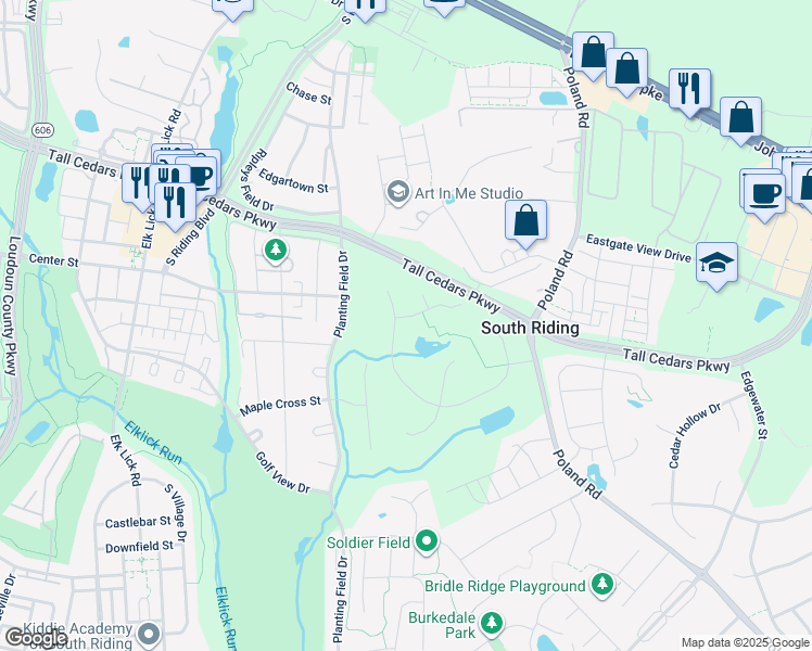 map of restaurants, bars, coffee shops, grocery stores, and more near 43347 Juniper Glen Drive in Chantilly