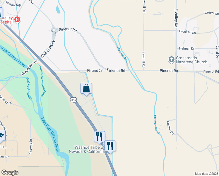 map of restaurants, bars, coffee shops, grocery stores, and more near in Gardnerville