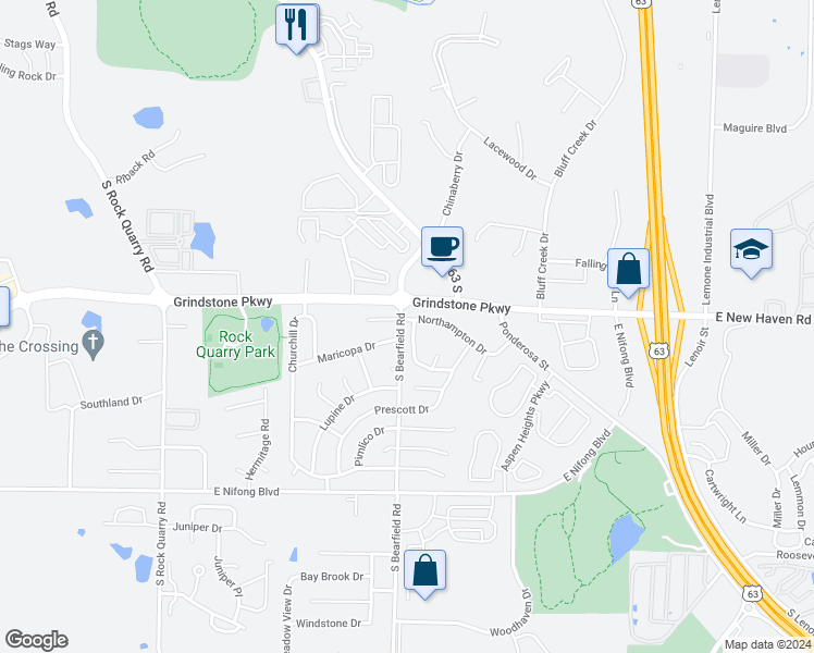 map of restaurants, bars, coffee shops, grocery stores, and more near 3501-3503 La Mesa Drive in Columbia