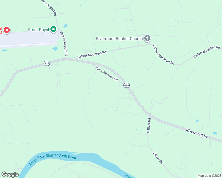 map of restaurants, bars, coffee shops, grocery stores, and more near 92-298 Russ Johnson Road in Front Royal