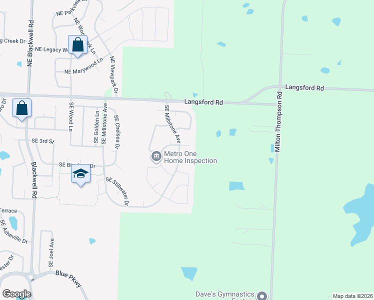 map of restaurants, bars, coffee shops, grocery stores, and more near 208 Southeast Coyle Court in Lee's Summit