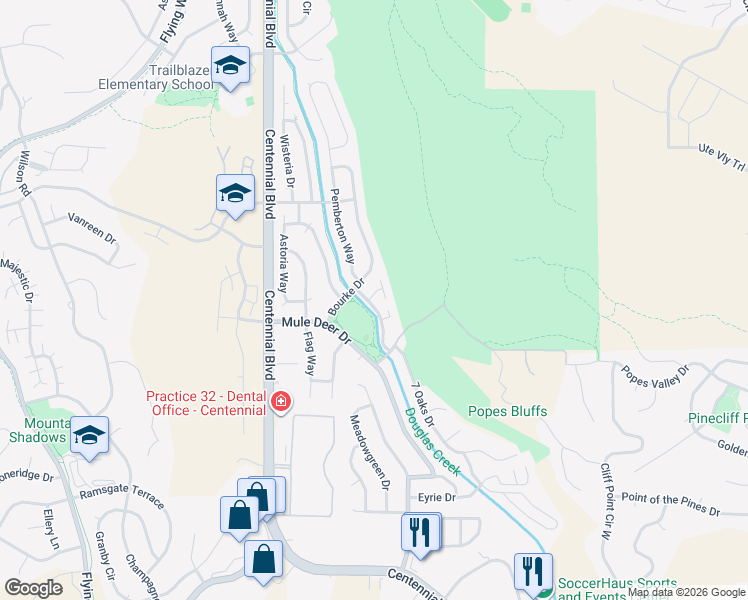 map of restaurants, bars, coffee shops, grocery stores, and more near 5589 Tamworth Drive in Colorado Springs