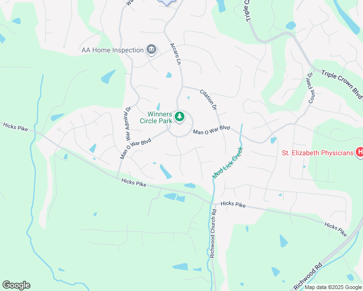 map of restaurants, bars, coffee shops, grocery stores, and more near 875 Man O War Boulevard in Union