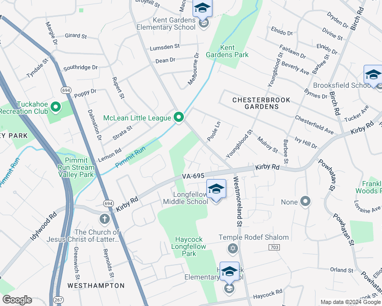 map of restaurants, bars, coffee shops, grocery stores, and more near 1930 Poole Lane in McLean