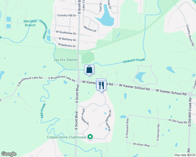 map of restaurants, bars, coffee shops, grocery stores, and more near 3905 Deerfoot Way in Columbia