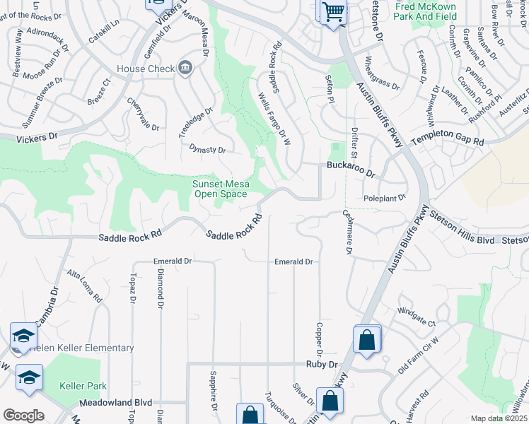 map of restaurants, bars, coffee shops, grocery stores, and more near 4265 Saddle Rock Road in Colorado Springs