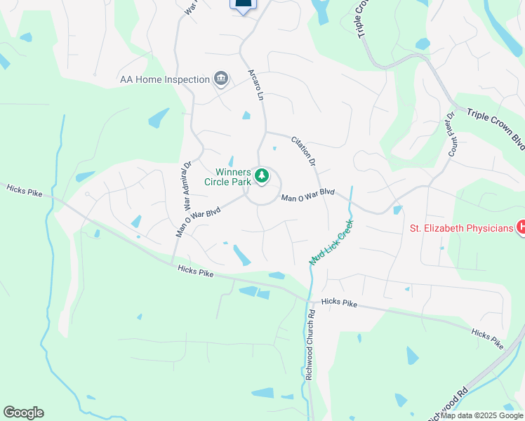 map of restaurants, bars, coffee shops, grocery stores, and more near 875 Man O War Boulevard in Union