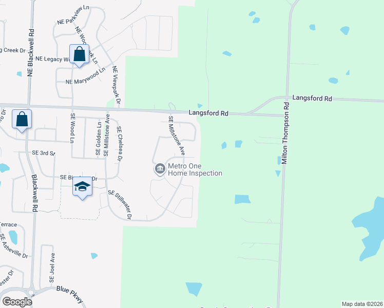 map of restaurants, bars, coffee shops, grocery stores, and more near 208 Southeast Coyle Court in Lee's Summit