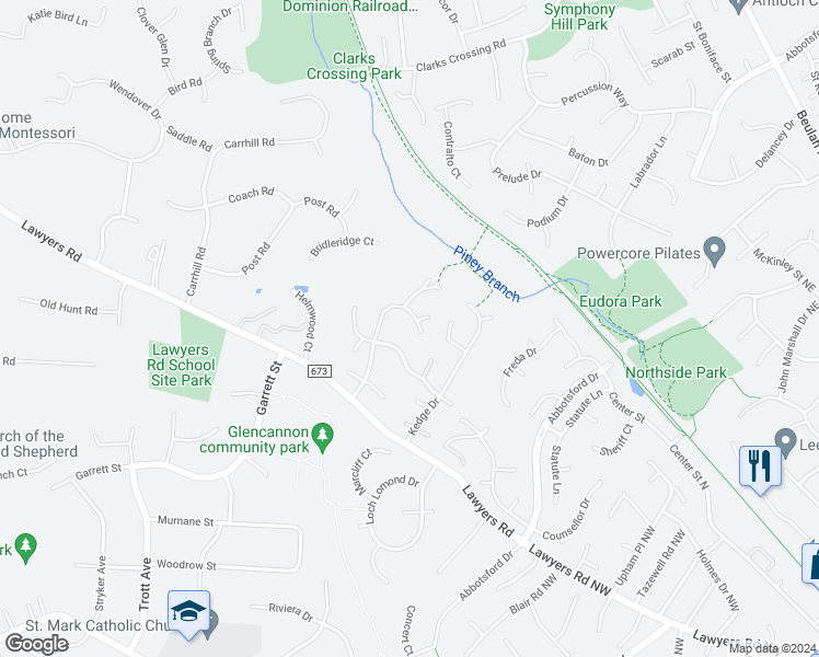 map of restaurants, bars, coffee shops, grocery stores, and more near 2007 Gunnell Farms Drive in Vienna