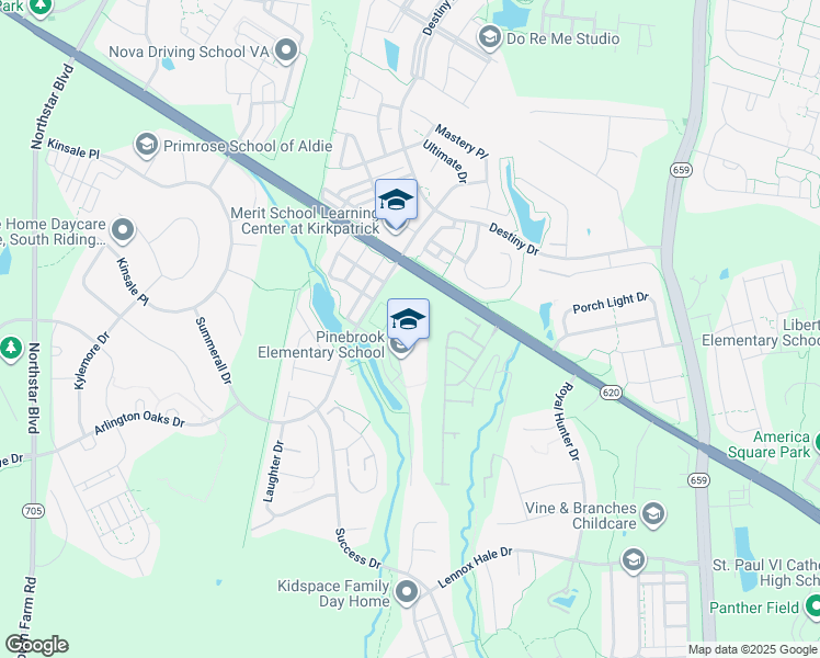 map of restaurants, bars, coffee shops, grocery stores, and more near 25480 Mindful Court in Aldie