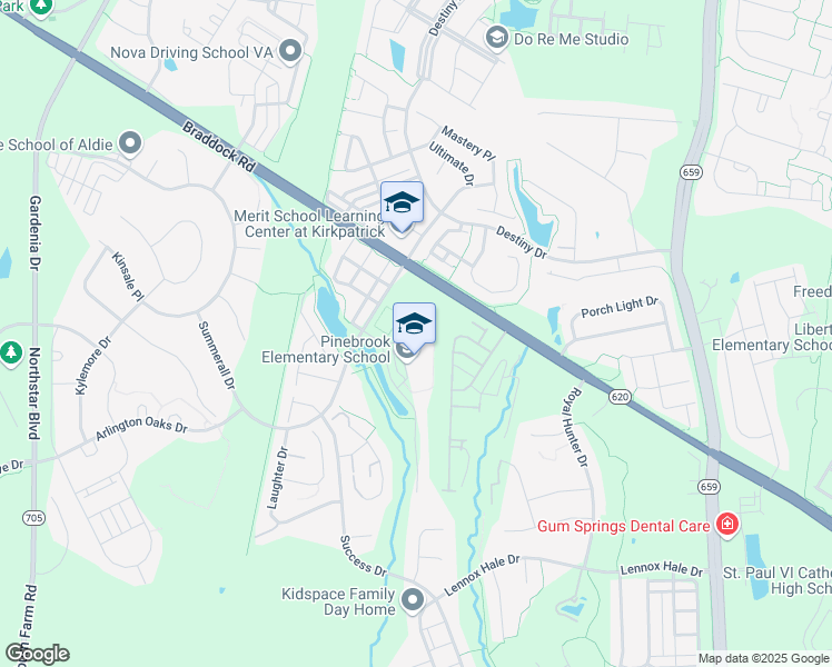 map of restaurants, bars, coffee shops, grocery stores, and more near 25480 Mindful Court in Aldie