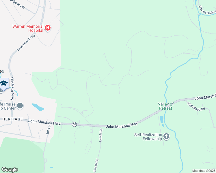 map of restaurants, bars, coffee shops, grocery stores, and more near 740 Hillandale Road in Front Royal