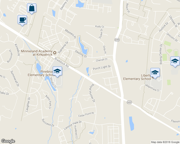 map of restaurants, bars, coffee shops, grocery stores, and more near 42024 Porch Light Drive in Aldie