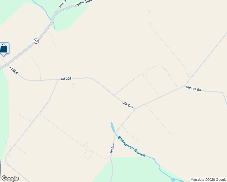 map of restaurants, bars, coffee shops, grocery stores, and more near 20887 Road 208 in Milford