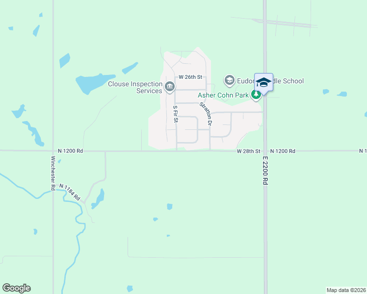 map of restaurants, bars, coffee shops, grocery stores, and more near W 28th St in Eudora