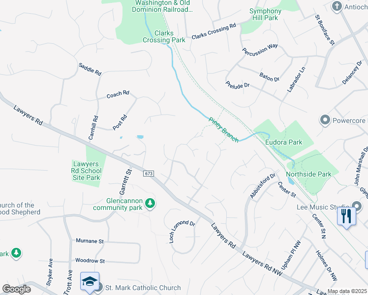 map of restaurants, bars, coffee shops, grocery stores, and more near 2011 Gunnell Farms Drive in Vienna