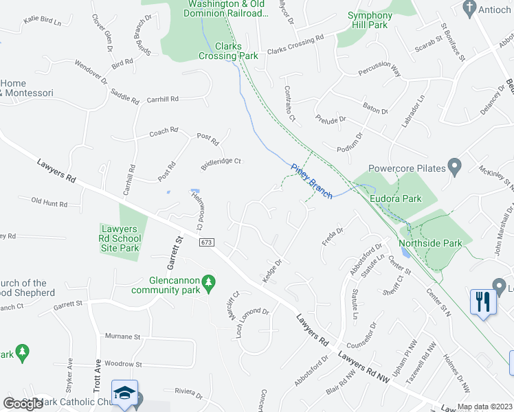 map of restaurants, bars, coffee shops, grocery stores, and more near 2011 Gunnell Farms Drive in Vienna