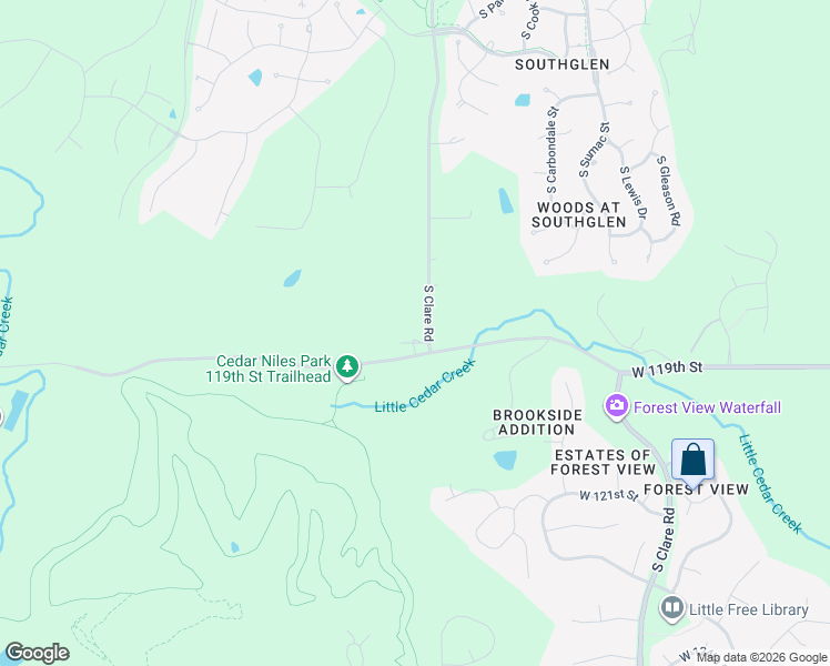 map of restaurants, bars, coffee shops, grocery stores, and more near 11860 South Clare Road in Olathe
