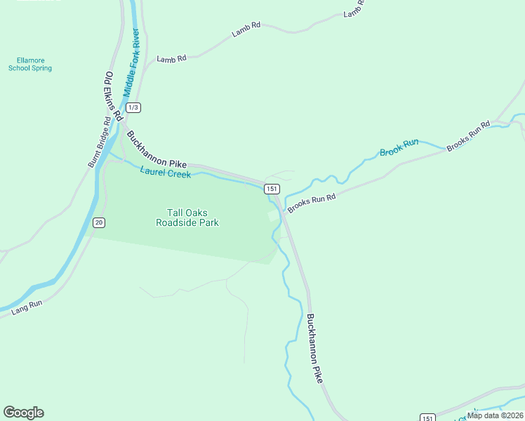 map of restaurants, bars, coffee shops, grocery stores, and more near Buckhannon Pike in Belington