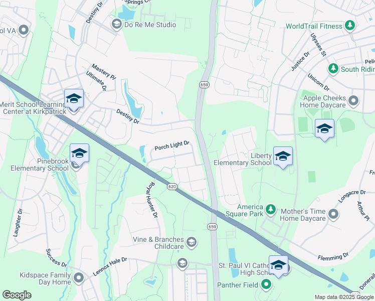 map of restaurants, bars, coffee shops, grocery stores, and more near 42076 Foley Headwaters Street in Aldie