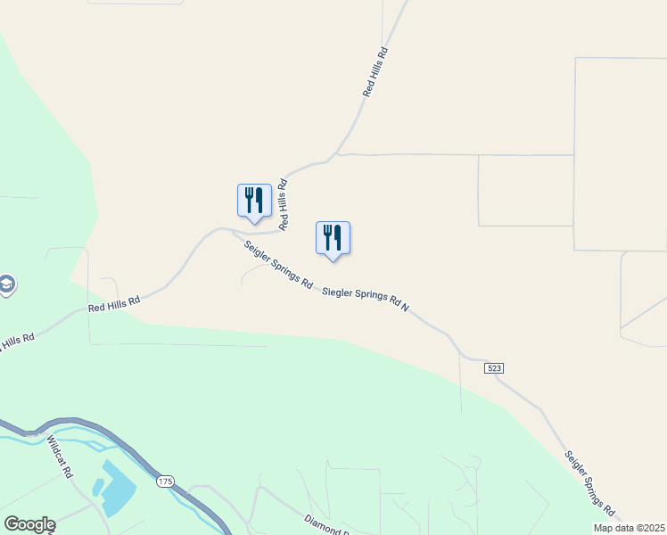 map of restaurants, bars, coffee shops, grocery stores, and more near 8664 Seigler Springs Road in Kelseyville
