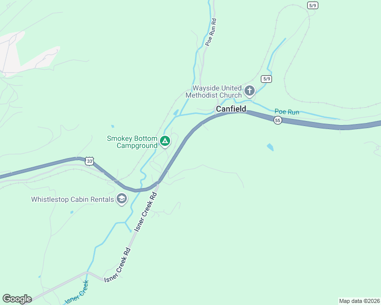 map of restaurants, bars, coffee shops, grocery stores, and more near Allegheny Highway in Elkins