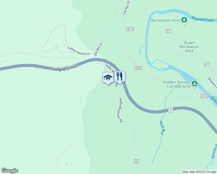 map of restaurants, bars, coffee shops, grocery stores, and more near in Elkins