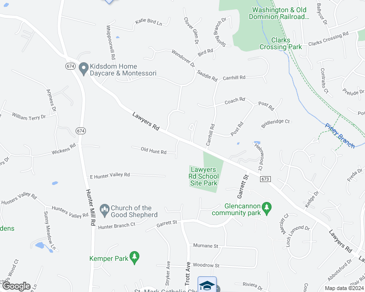 map of restaurants, bars, coffee shops, grocery stores, and more near 2201 Lydia Place in Vienna