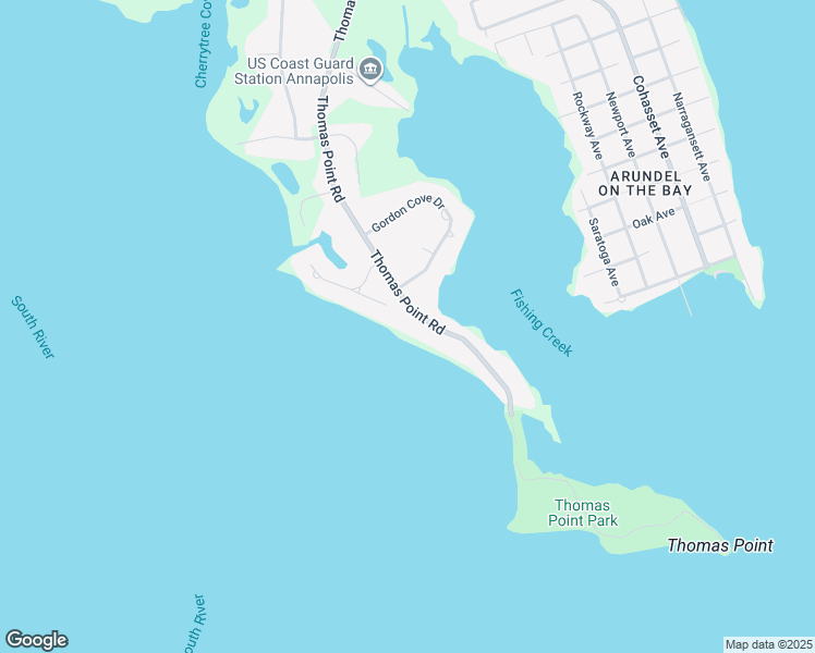 map of restaurants, bars, coffee shops, grocery stores, and more near 3724A Thomas Point Road in Annapolis