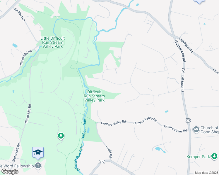 map of restaurants, bars, coffee shops, grocery stores, and more near 10511 Walter Thompson Drive in Vienna